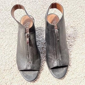 Franco Sarto leather peep toe booties
